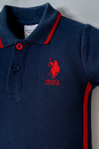 U.S. Polo Assn. Erkek Bebek Polo Yaka Nakışlı Yazlık Regular Fit Lacivert Tulum USB2906-C-V1