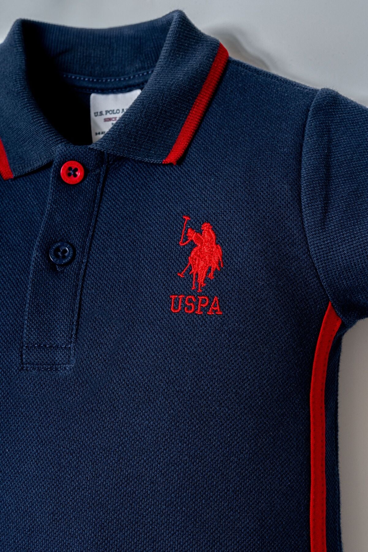 U.S. Polo Assn. Erkek Bebek Polo Yaka Nakışlı Yazlık Regular Fit Lacivert Tulum USB2906-C-V1