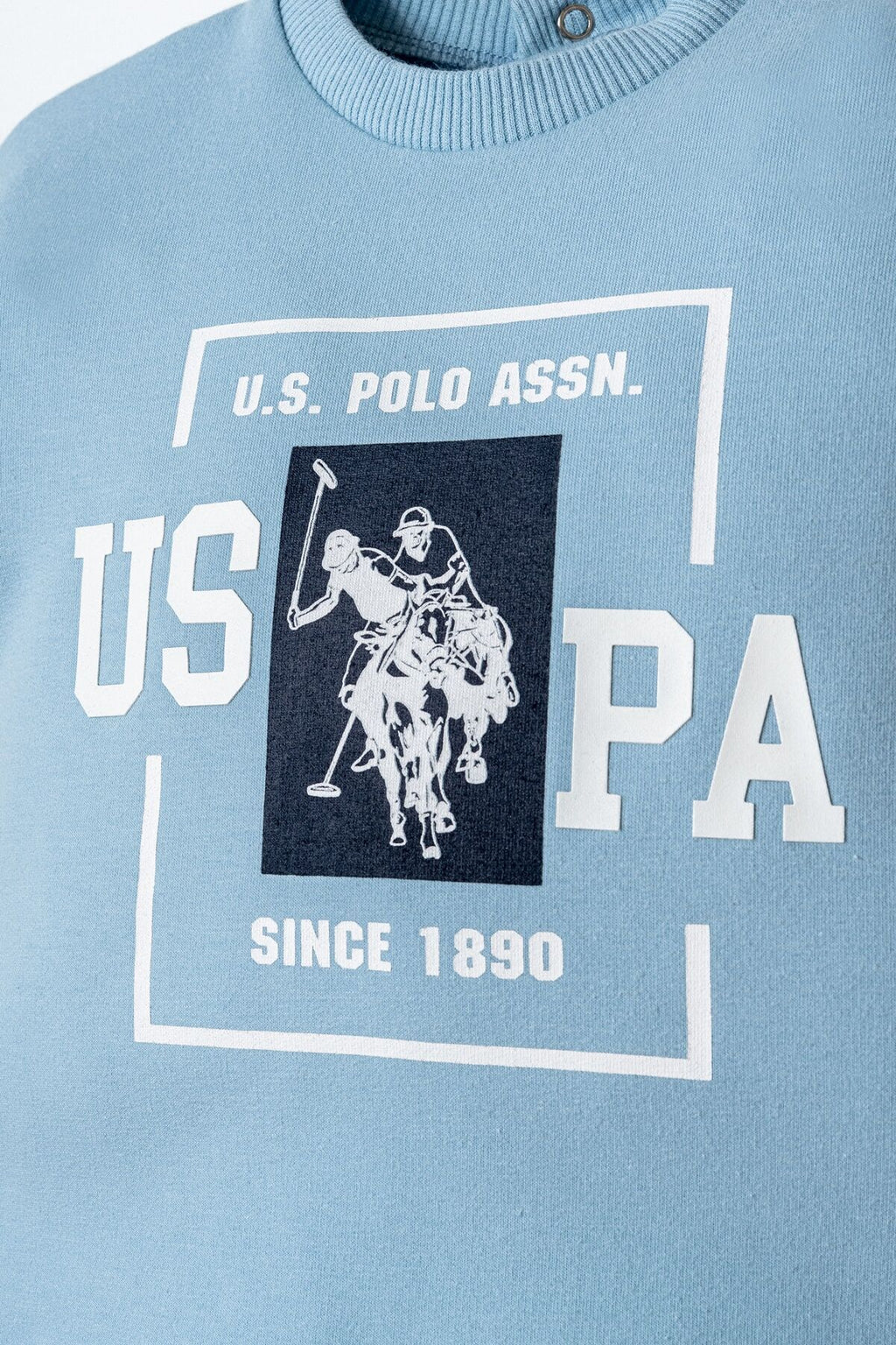 U.S. Polo Assn. Erkek Bebek Bisiklet Yaka Nakışlı Yazlık Regular Fit Mavi Bebek Takımı USB2868-C-V2