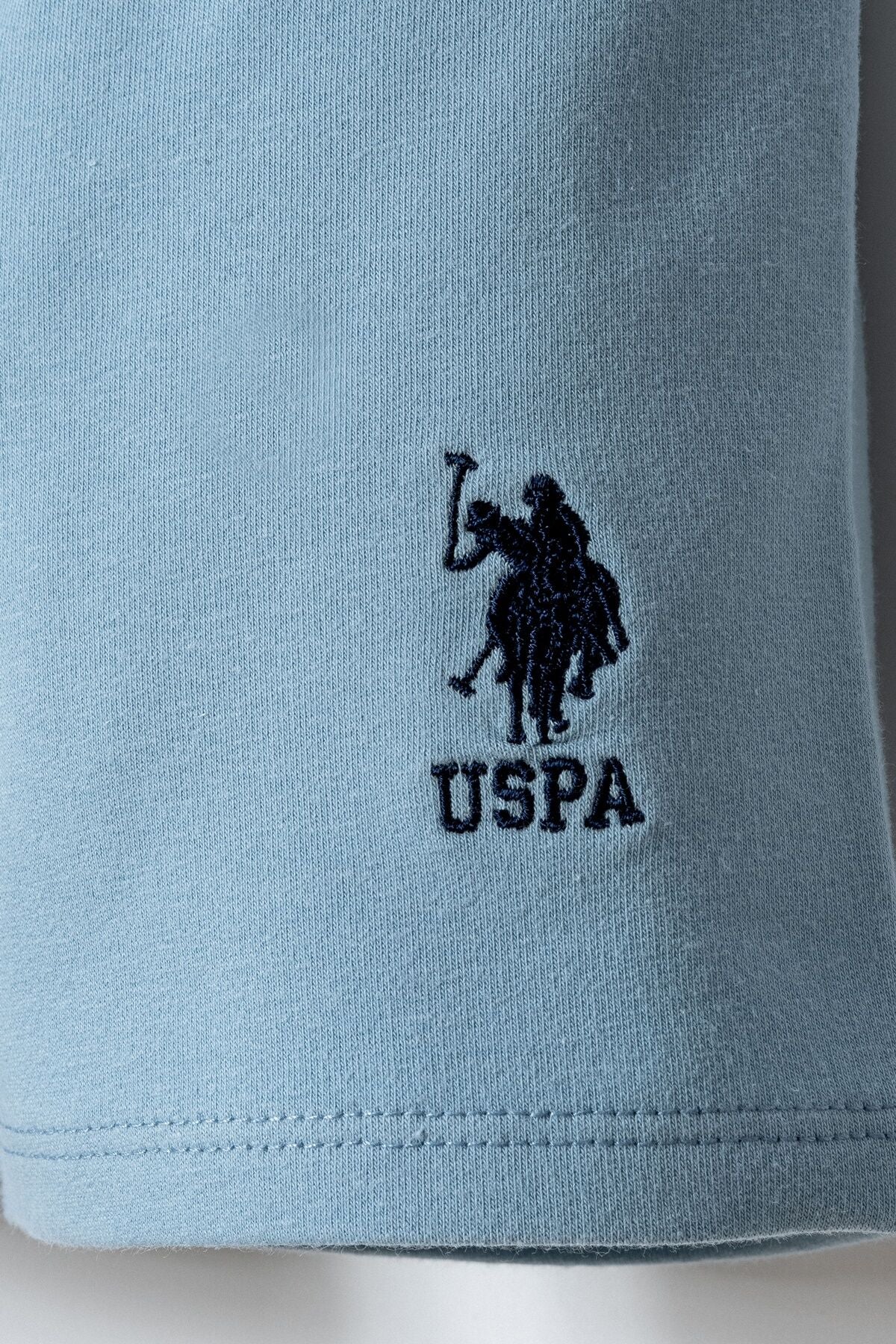 U.S. Polo Assn. Erkek Bebek Bisiklet Yaka Nakışlı Yazlık Regular Fit Mavi Bebek Takımı USB2868-C-V2