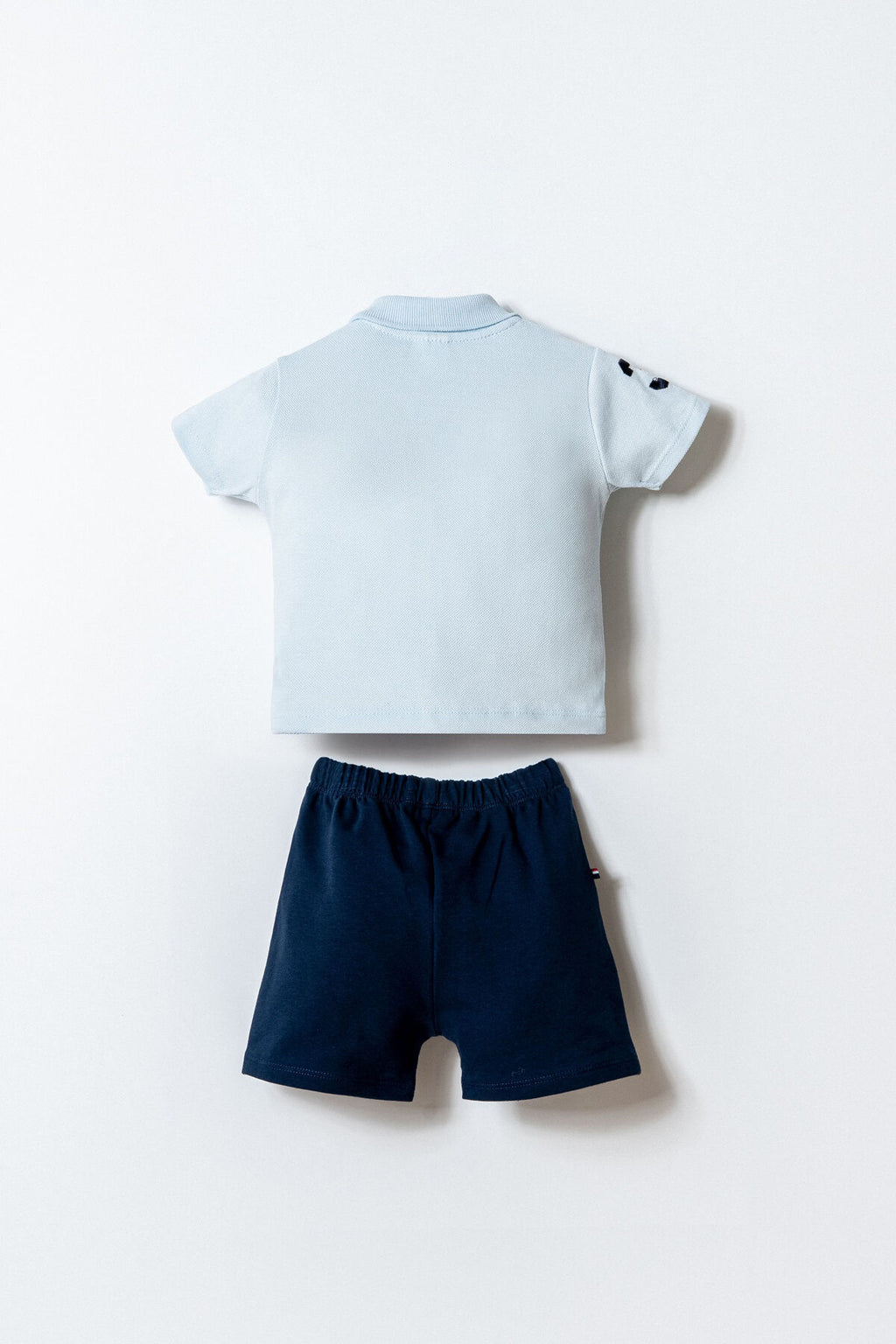 U.S. Polo Assn. Erkek Bebek Polo Yaka Nakışlı Yazlık Regular Fit Mavi Bebek Takımı USB2885-C-V4