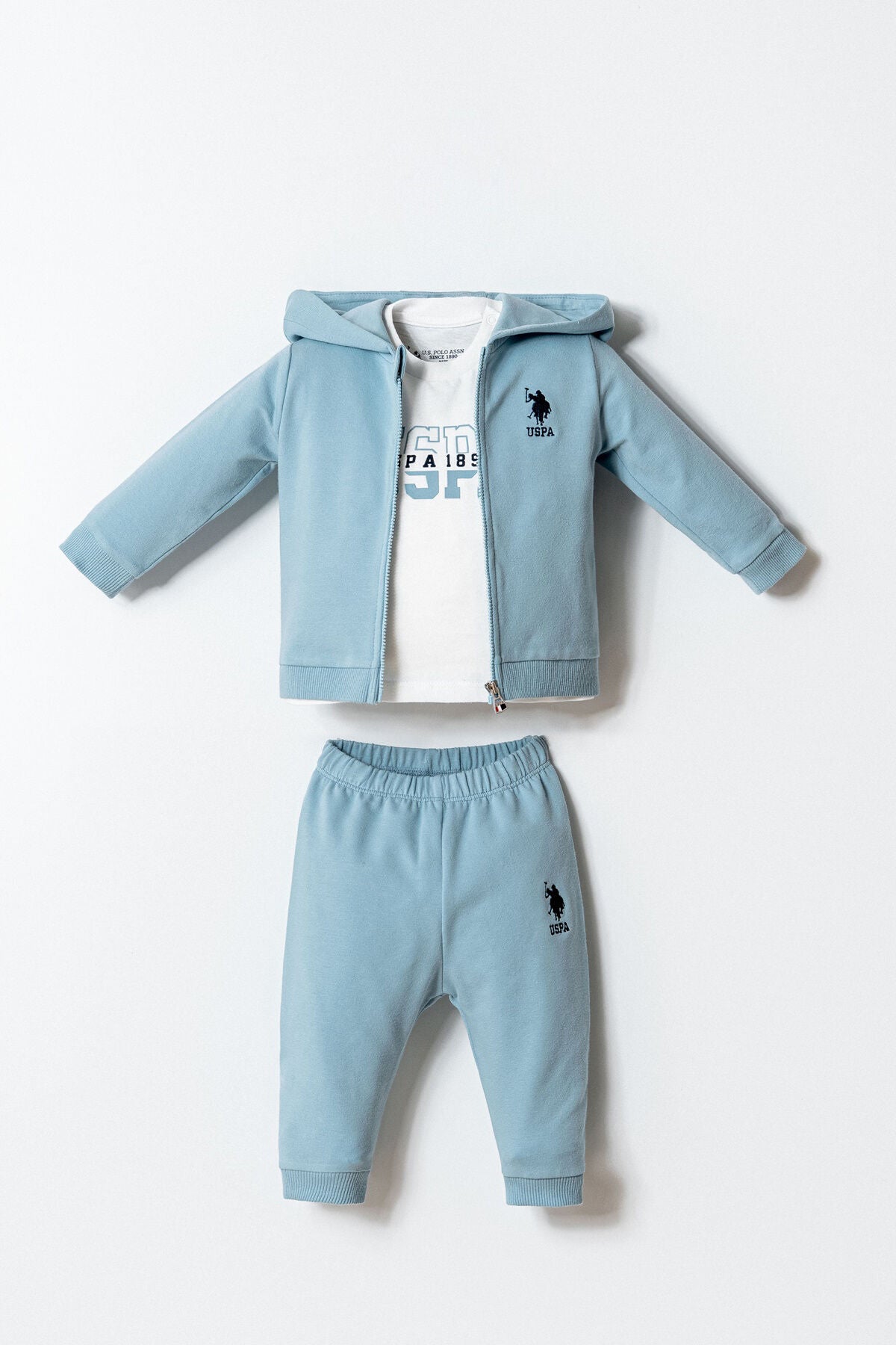 U.S. Polo Assn Erkek Bebek Mavi 3'Lü Takım