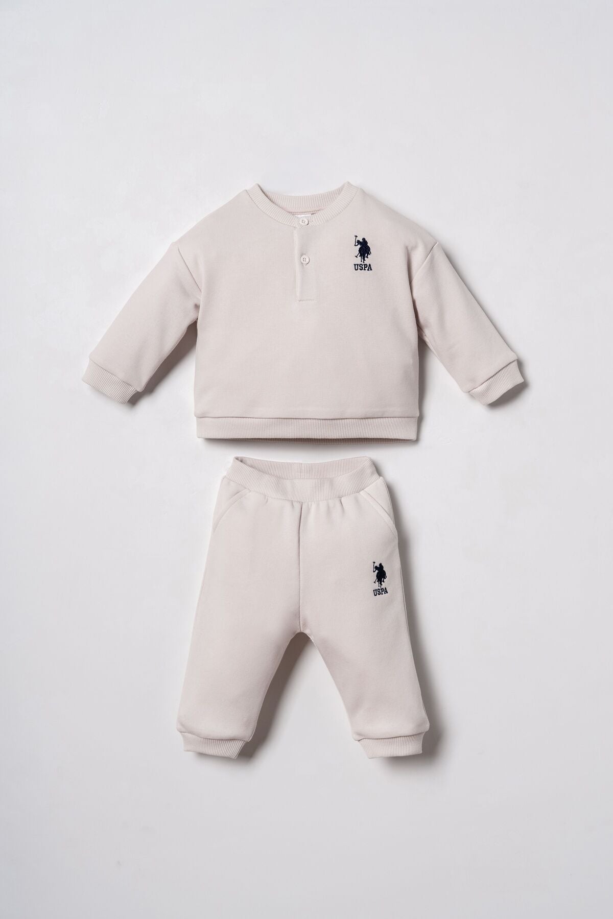 U.S. Polo Assn. Erkek Bebek Nakışlı Beyaz Uzun Kol Pijama Takım USB3169-C-V5 Ürün ana görseli