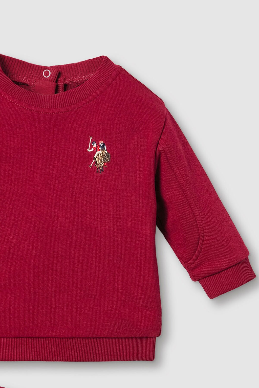 U.S. Polo Assn. Erkek Bebek Nakışlı Bordo Uzun Kol Pijama Takım USB3137-C-V3