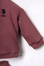 U.S. Polo Assn. Erkek Bebek Nakışlı Bordo Uzun Kol Pijama Takım USB3169-C-V4
