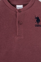 U.S. Polo Assn. Erkek Bebek Nakışlı Bordo Uzun Kol Pijama Takım USB3169-C-V4