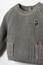 U.S. Polo Assn. Erkek Bebek Nakışlı Gri Uzun Kol Pijama Takım USB3156-C-V1