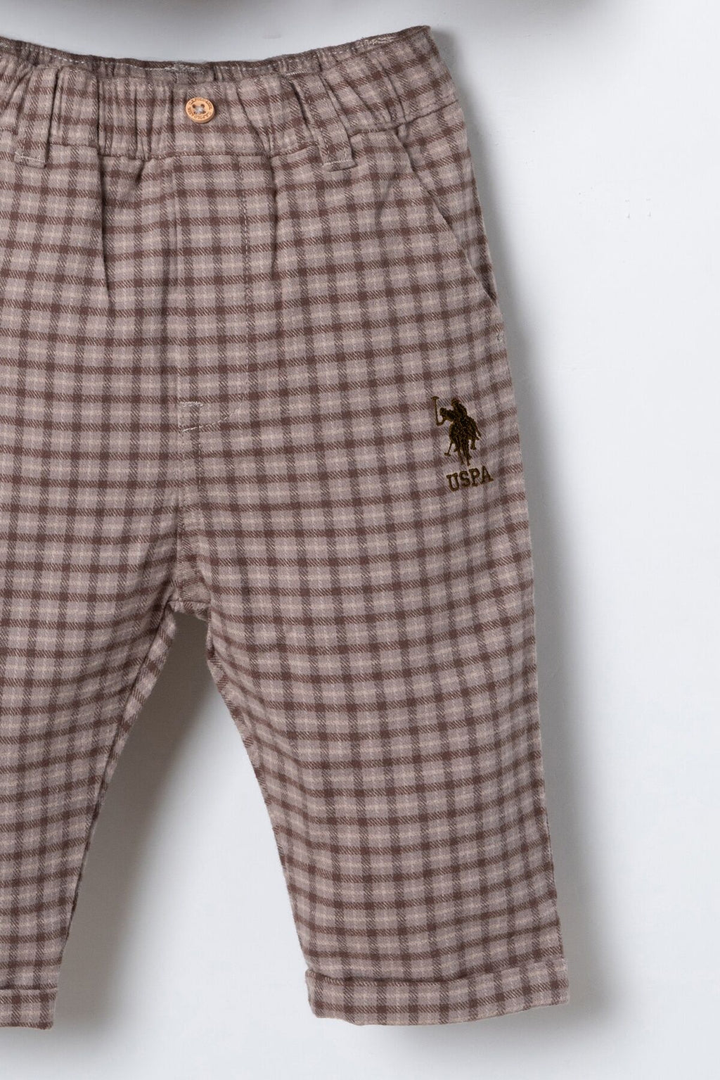 U.S. Polo Assn. Erkek Bebek Nakışlı Kahverengi 3'lü Pijama Takım USB3112-C-V1