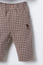 U.S. Polo Assn. Erkek Bebek Nakışlı Kahverengi 3'lü Pijama Takım USB3112-C-V1