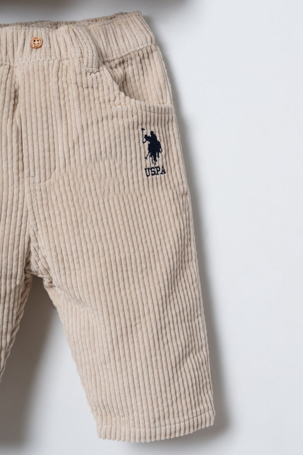 U.S. Polo Assn. Erkek Bebek Nakışlı Krem 3'lü Uzun Kol Pijama Takım USB3117-C-V1