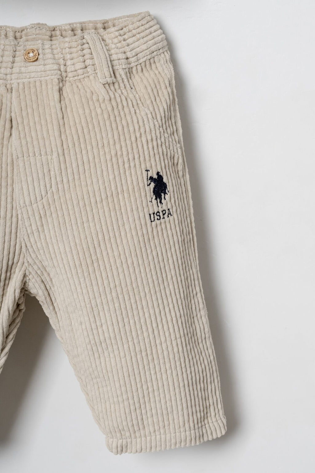 U.S. Polo Assn. Erkek Bebek Nakışlı Krem Gömlek Pijama Takım USB3116-C-V1