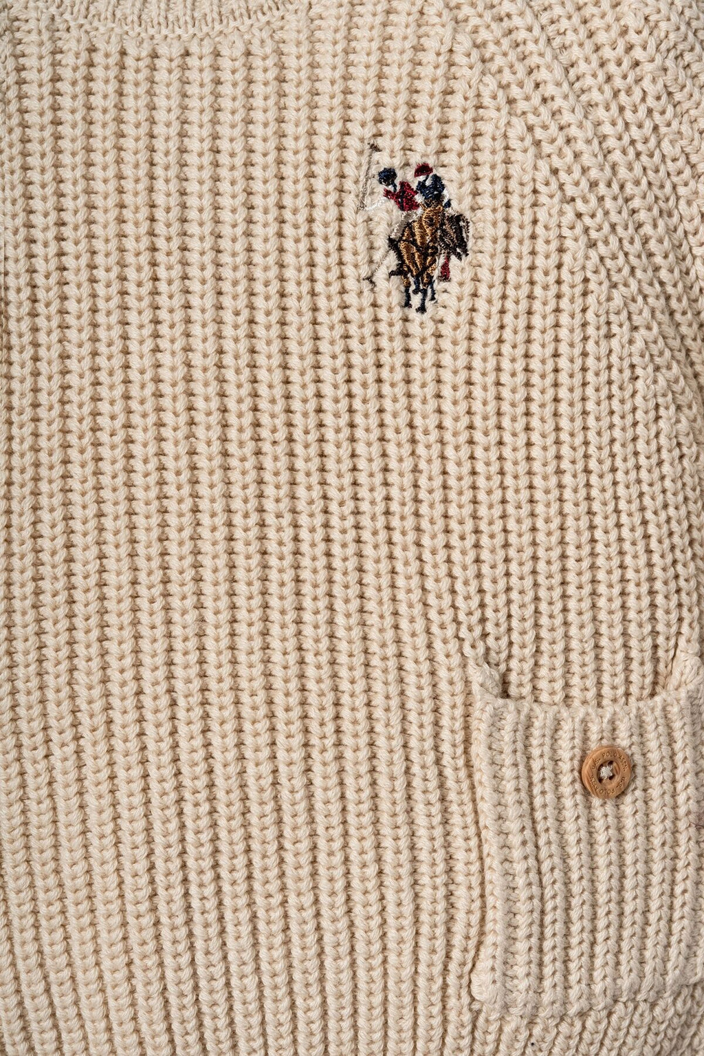 U.S. Polo Assn. Erkek Bebek Nakışlı Krem Sweatshirt USB3118-C-V1