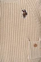 U.S. Polo Assn. Erkek Bebek Nakışlı Krem Sweatshirt USB3118-C-V1