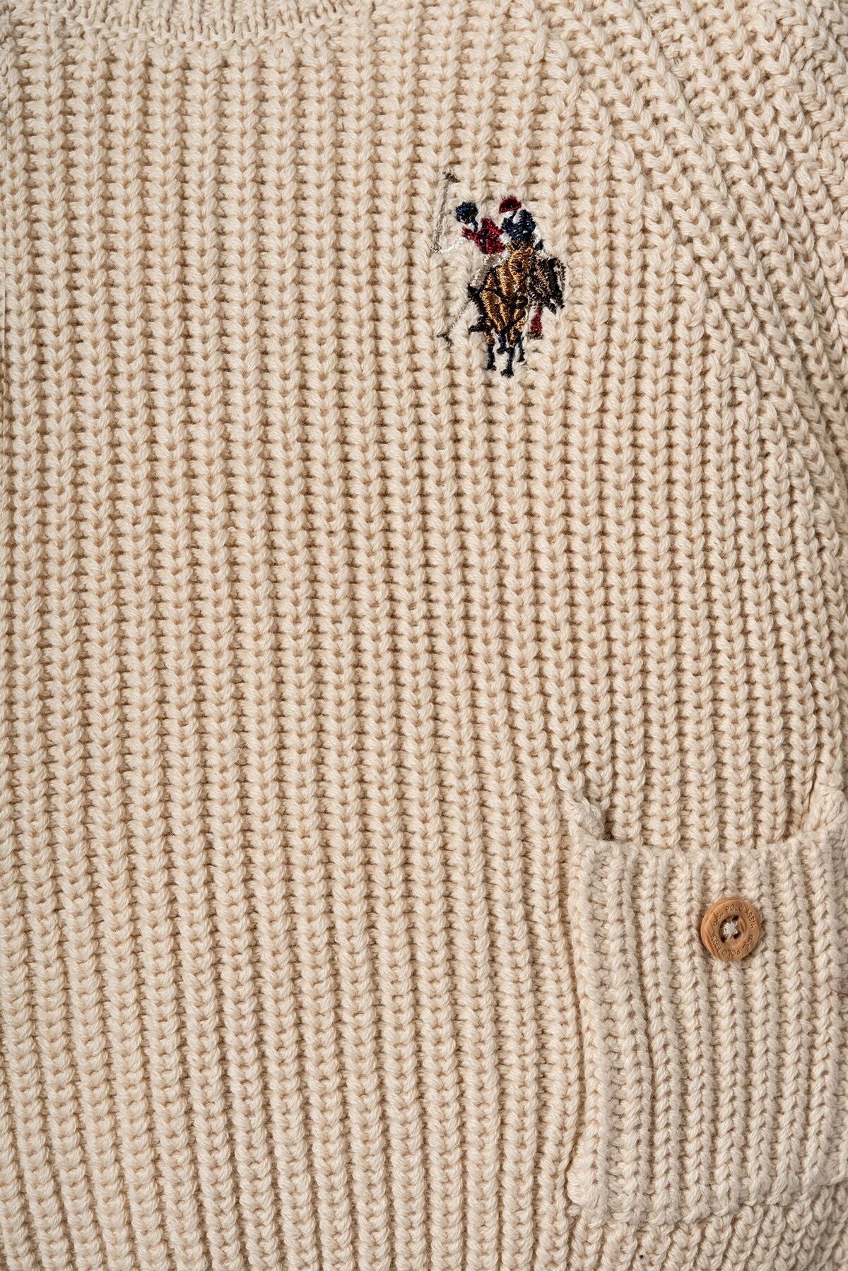 U.S. Polo Assn. Erkek Bebek Nakışlı Krem Sweatshirt USB3118-C-V1