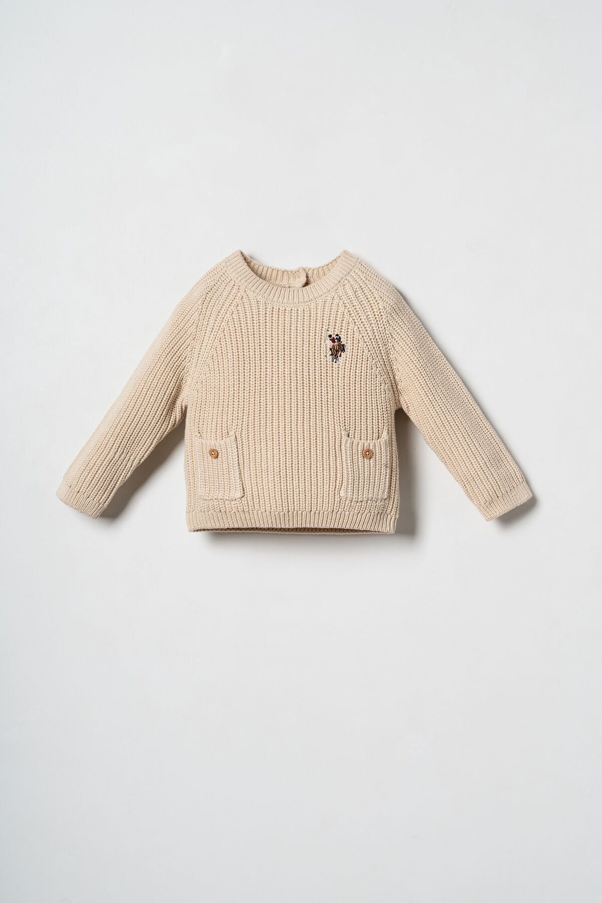U.S. Polo Assn. Erkek Bebek Nakışlı Krem Sweatshirt USB3118-C-V1 Ürün ana görseli