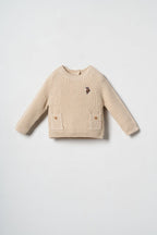 U.S. Polo Assn. Erkek Bebek Nakışlı Krem Sweatshirt USB3118-C-V1