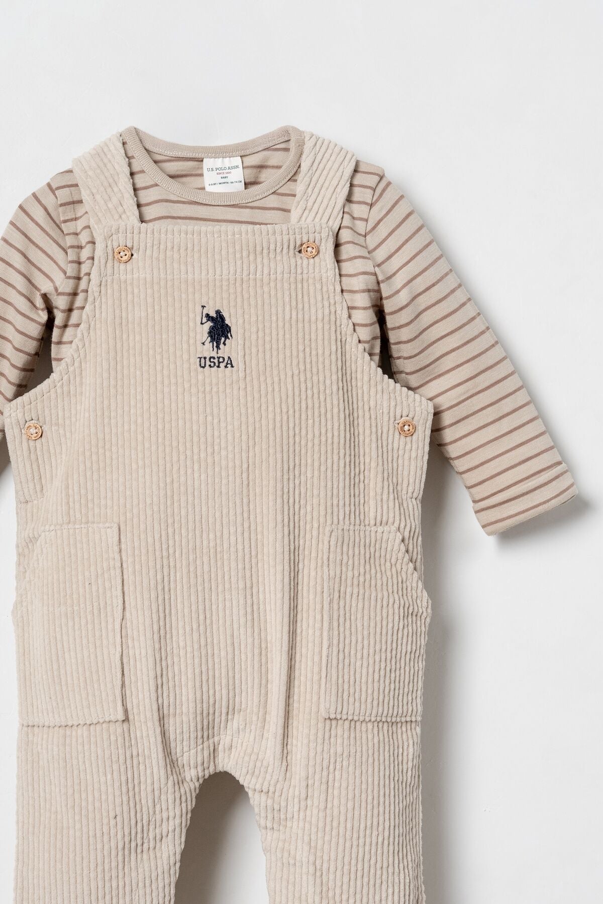 U.S. Polo Assn. Erkek Bebek Nakışlı Krem Uzun Kol Pijama Takım Takım USB3114-C-V1 Ürün ikincil görseli
