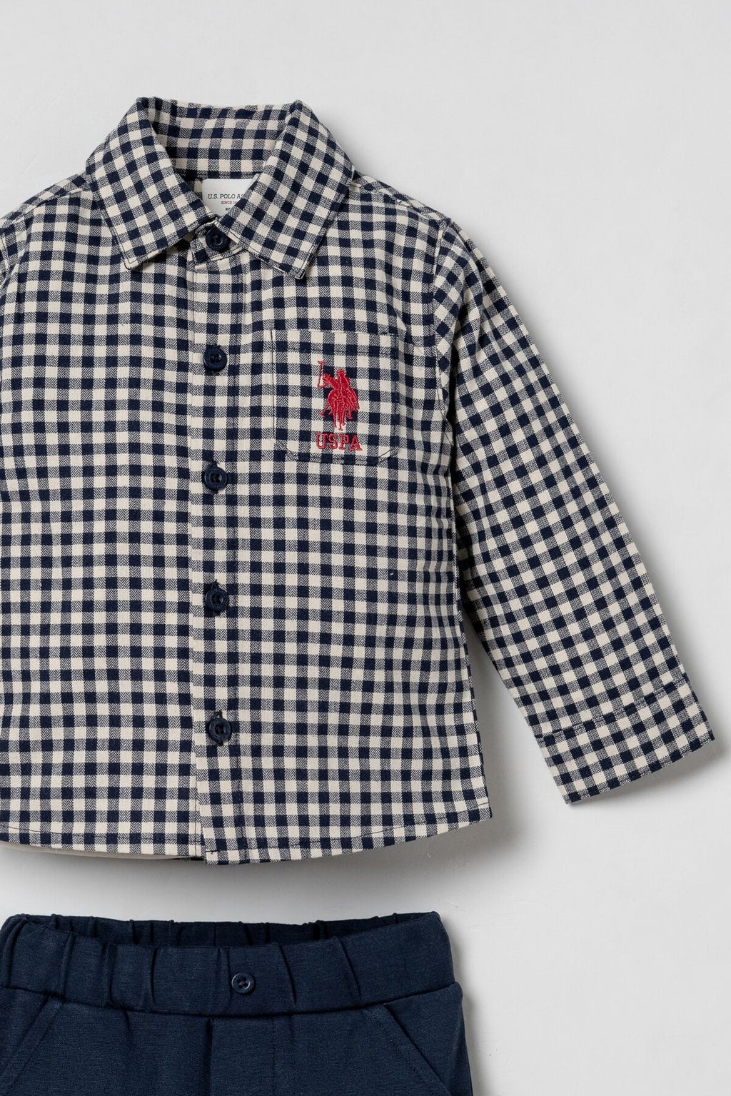 U.S. Polo Assn. Erkek Bebek Nakışlı Lacivert Uzun Kol Pijama Takım USB3130-C-V1