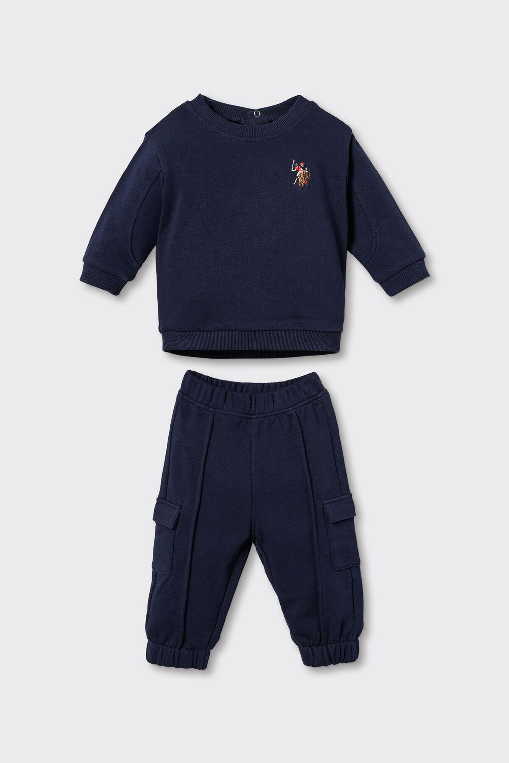 U.S. Polo Assn. Erkek Bebek Nakışlı Lacivert Uzun Kol Pijama Takım USB3137-C-V1