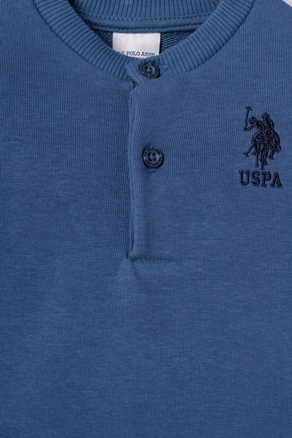 U.S. Polo Assn. Erkek Bebek Nakışlı Mavi Uzun Kol Pijama Takım USB3169-C-V3