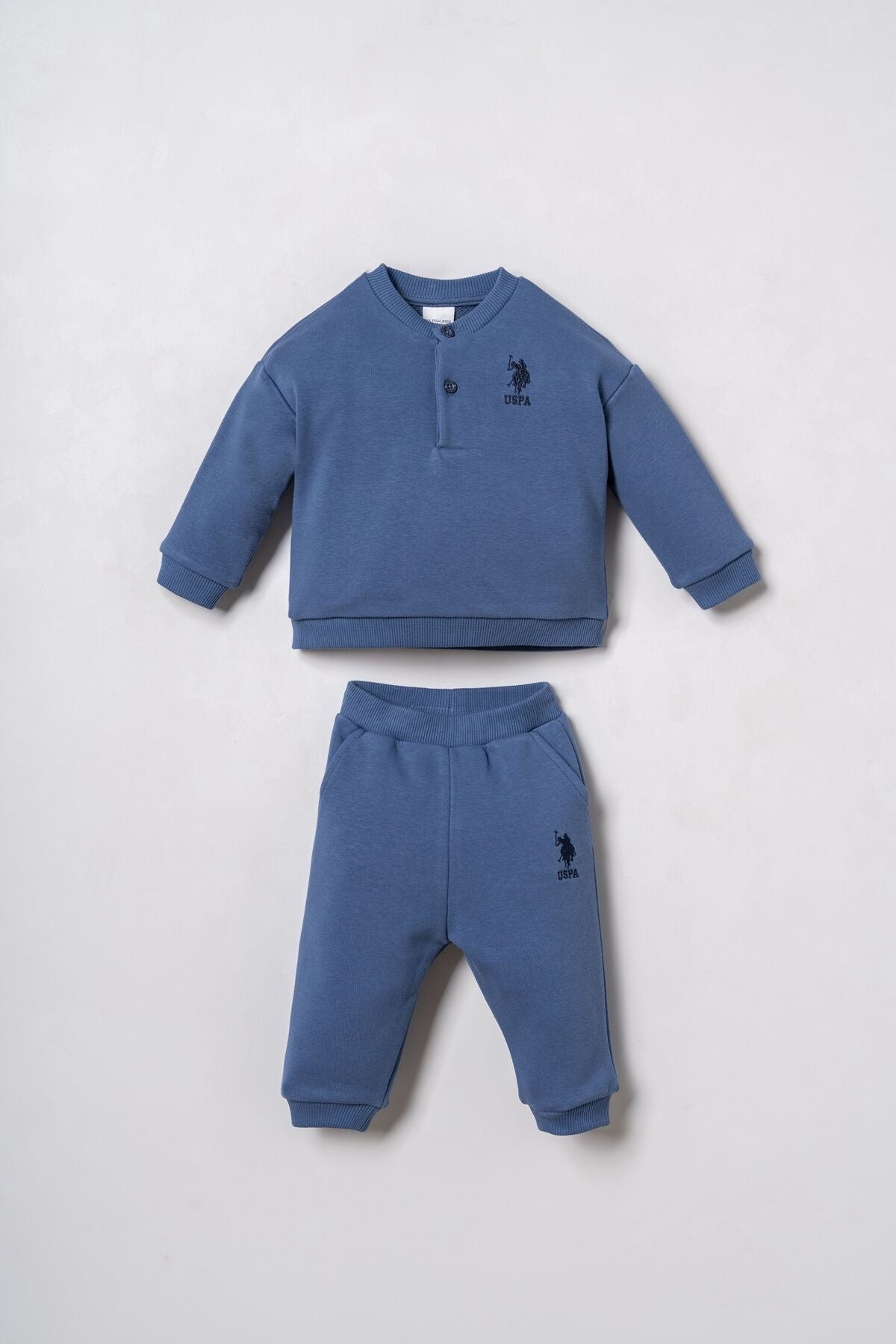 U.S. Polo Assn. Erkek Bebek Nakışlı Mavi Uzun Kol Pijama Takım USB3169-C-V3 Ürün ana görseli