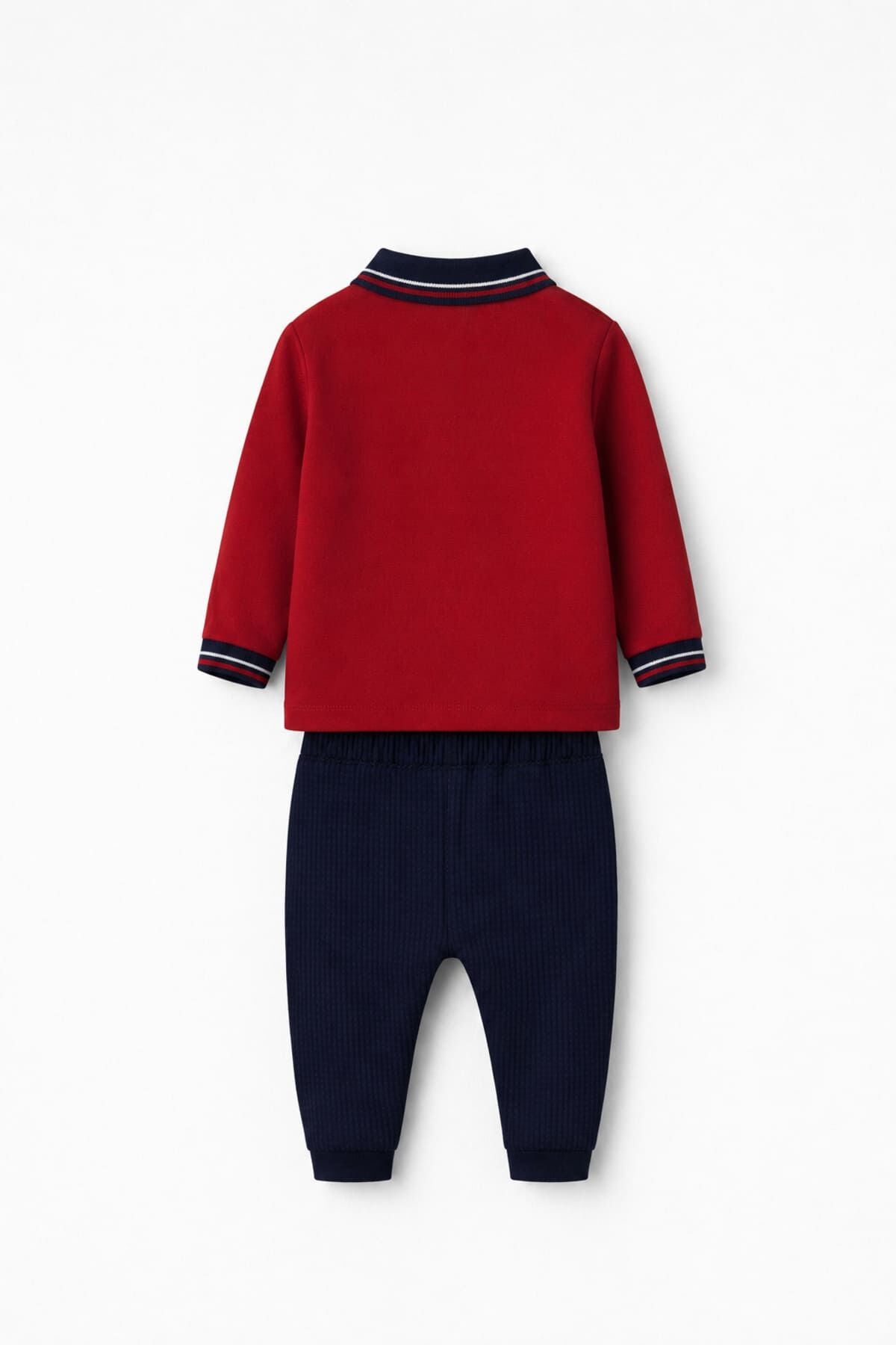 U.S. Polo Assn. Erkek Bebek Polo Kırmızı Beyaz Uzun Kol Pijama Takım USB3127-C-V2 Ürün ikincil görseli