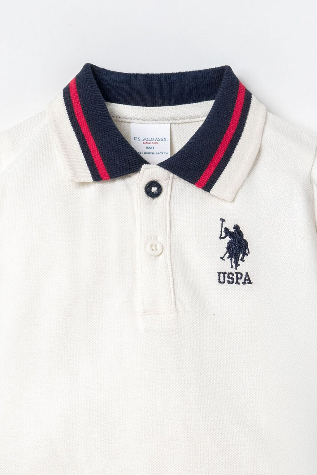 U.S. Polo Assn. Erkek Bebek Polo Yaka Beyaz Uzun Kol Pijama Takım USB3135-C-V2