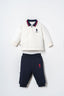 U.S. Polo Assn. Erkek Bebek Polo Yaka Beyaz Uzun Kol Pijama Takım USB3135-C-V2
