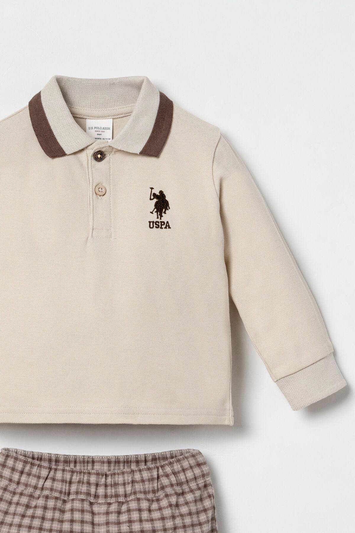 U.S. Polo Assn. Erkek Bebek Polo Yaka Sarı Uzun Kol Pijama Takım USB3113-C-V1 Ürün ikincil görseli