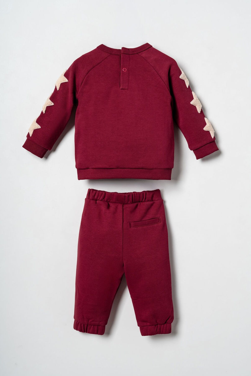 U.S. Polo Assn. Erkek Bebek Star Patches Bordo Uzun Kol Pijama Takım USB3138-C-V2