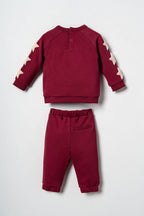 U.S. Polo Assn. Erkek Bebek Star Patches Bordo Uzun Kol Pijama Takım USB3138-C-V2