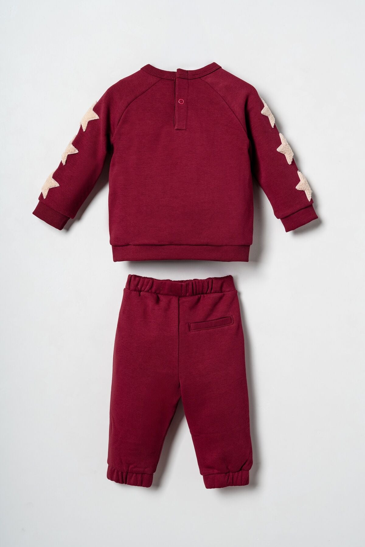 U.S. Polo Assn. Erkek Bebek Star Patches Bordo Uzun Kol Pijama Takım USB3138-C-V2
