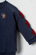 U.S. Polo Assn. Erkek Bebek Star Patches Mavi Uzun Kol Pijama Takım USB3138-C-V3
