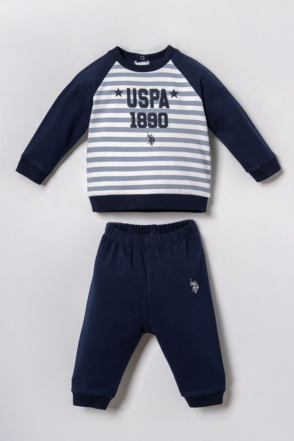 U.S. Polo Assn. Erkek Bebek Stripes Yeşil Uzun Kol Pijama Takım USB3164-C-V2 Ürün ana görseli