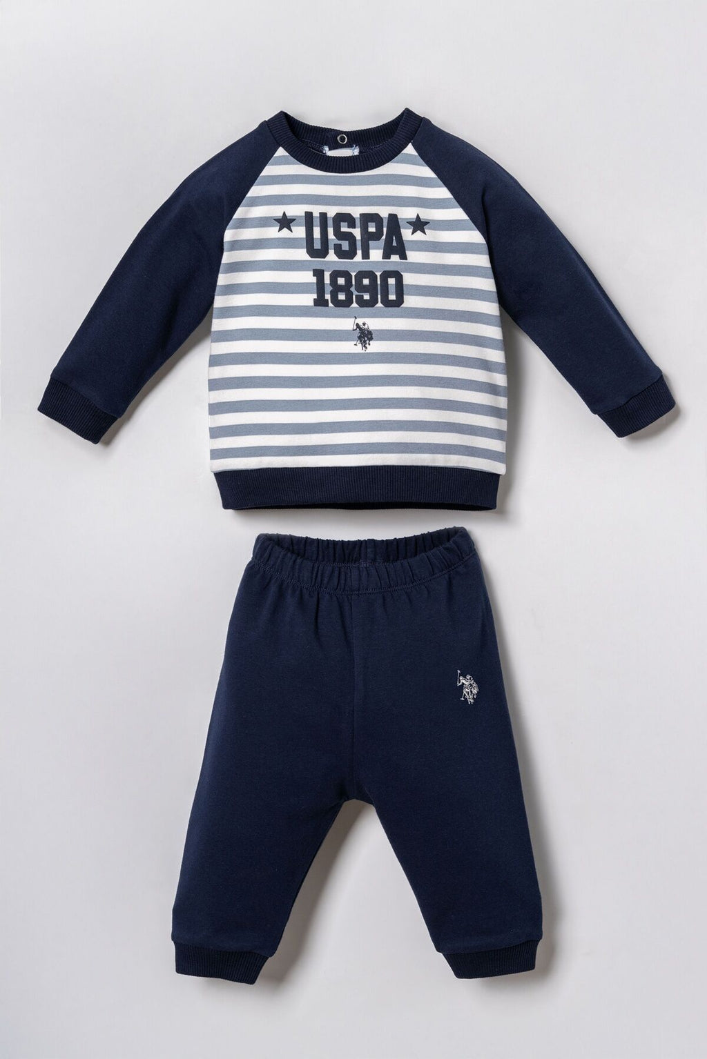 U.S. Polo Assn. Erkek Bebek Stripes Yeşil Uzun Kol Pijama Takım USB3164-C-V2