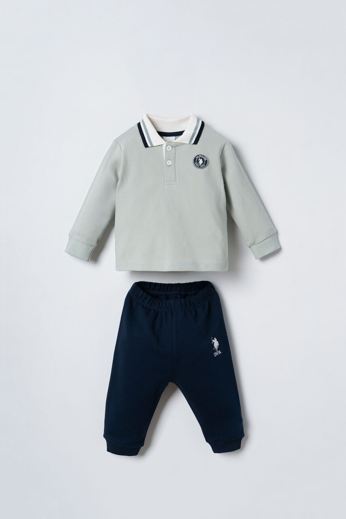 U.S. Polo Assn. Erkek Bebek Su Yeşili Uzun Kol Pijama Takım USB3197-C-V2