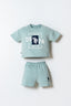 U.S. Polo Assn. Erkek Bebek Bisiklet Yaka Nakışlı Yazlık Regular Fit Yeşil Bebek Takımı USB2868-C-V3