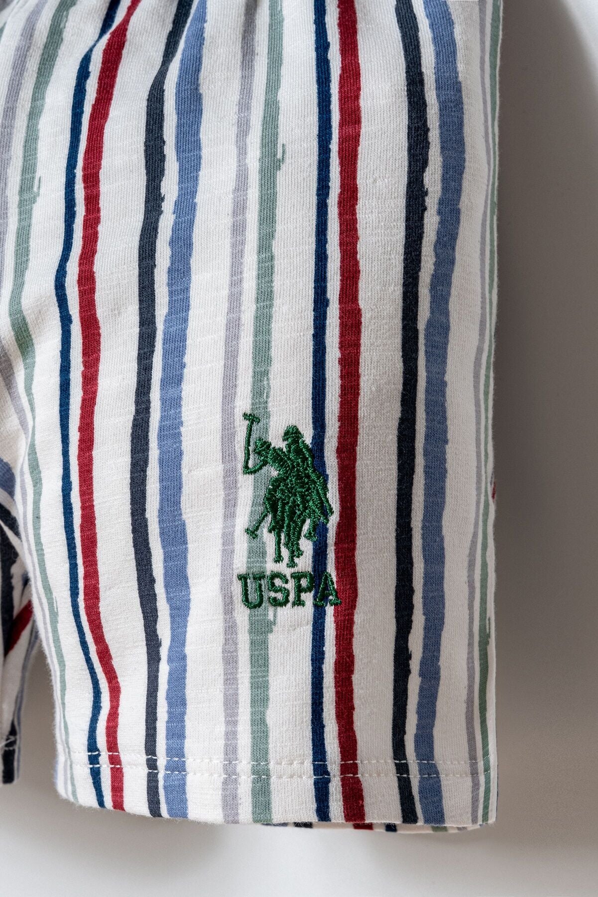 U.S. Polo Assn. Erkek Bebek Bisiklet Yaka Nakışlı Yazlık Regular Fit Yeşil Bebek Takımı USB2880-C-V1