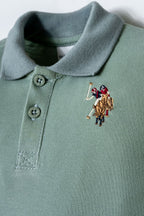 U.S. Polo Assn. Erkek Bebek Polo Yaka Nakışlı Yazlık Regular Fit Yeşil Bebek Takımı USB2885-C-V3