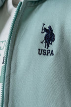 U.S. Polo Assn. Erkek Bebek Fermuarlı Yaka Nakışlı Yazlık Regular Fit Yeşil 3'Lü Bebek Takımı USB2920-C-V2
