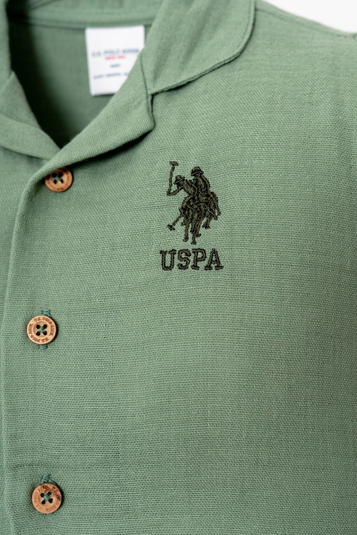 U.S. Polo Assn. Erkek Bebek Gömlek Yaka Nakışlı Yazlık Regular Fit Yeşil Pijama Takımı USB2947-C-V2 Ürün ikincil görseli