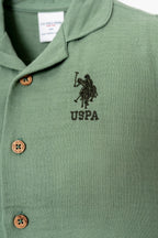 U.S. Polo Assn. Erkek Bebek Gömlek Yaka Nakışlı Yazlık Regular Fit Yeşil Pijama Takımı USB2947-C-V2