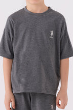 U.S. Polo Assn. Erkek Çocuk Bisiklet Yaka Sargı Nakışlı Yazlık Regular Fit Gri Bermuda Takım US1779-C-V27