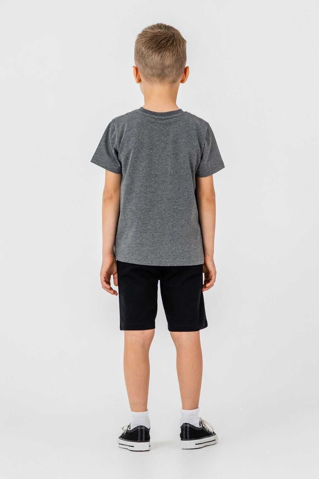 U.S. Polo Assn. Erkek Çocuk Bisiklet Yaka Nakışlı Yazlık Regular Fit Gri Bermuda Takım US2470-C-V3