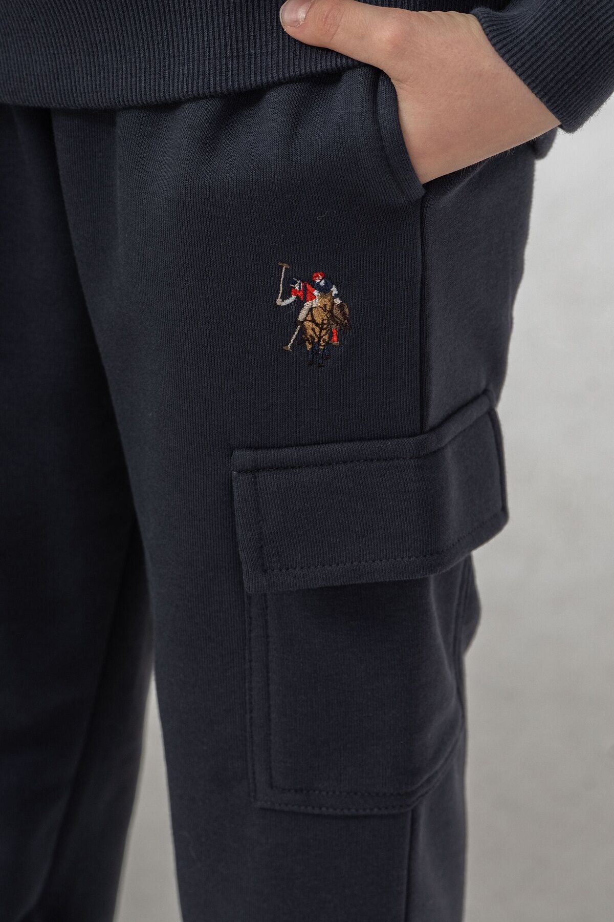 U.S. Polo Assn. Erkek Çocuk Baskılı Antrasit Uzun Kol Eşofman Takımı US2642-C-V4