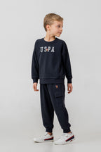 U.S. Polo Assn. Erkek Çocuk Baskılı Antrasit Uzun Kol Eşofman Takımı US2642-C-V4
