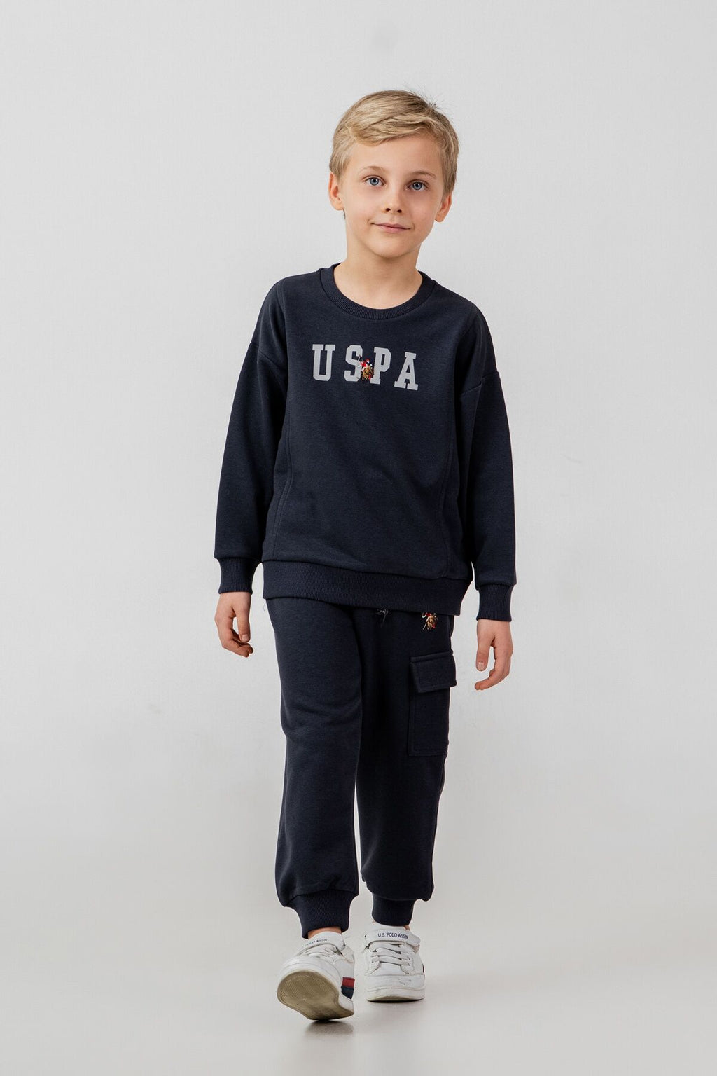 U.S. Polo Assn. Erkek Çocuk Baskılı Antrasit Uzun Kol Eşofman Takımı US2642-C-V4