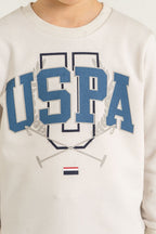 U.S. Polo Assn. Erkek Çocuk Baskılı Beyaz Uzun Kol Eşofman Takımı US2618-C-V3