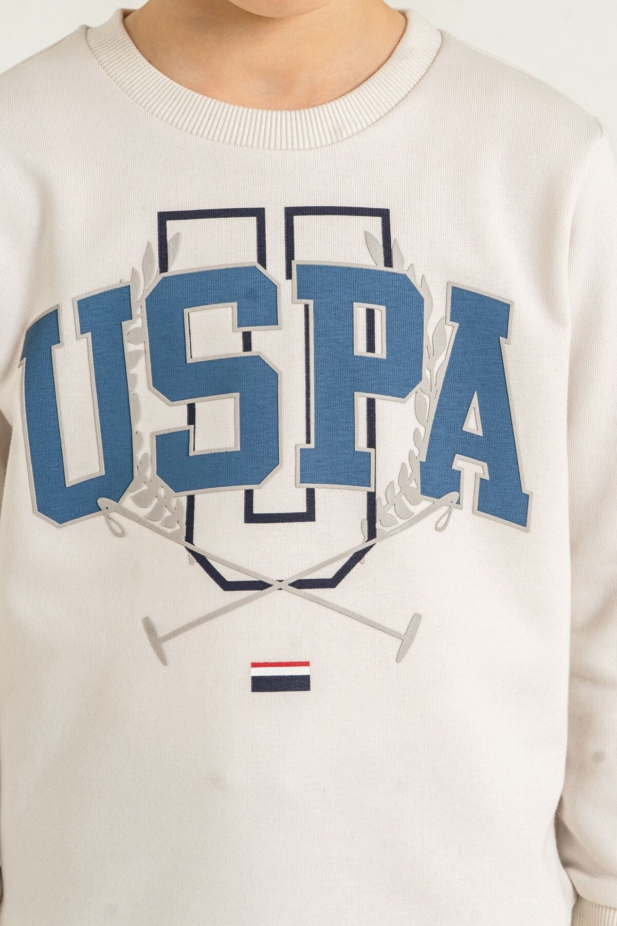 U.S. Polo Assn. Erkek Çocuk Baskılı Beyaz Uzun Kol Eşofman Takımı US2618-C-V3