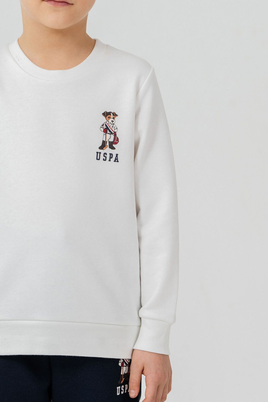 U.S. Polo Assn. Erkek Çocuk Baskılı Beyaz Uzun Kol Eşofman Takımı US2633-C-V2